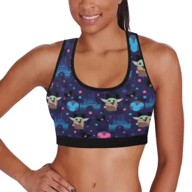 Star Wars Baby Yoda Castle Women's Athletic Sports Bra