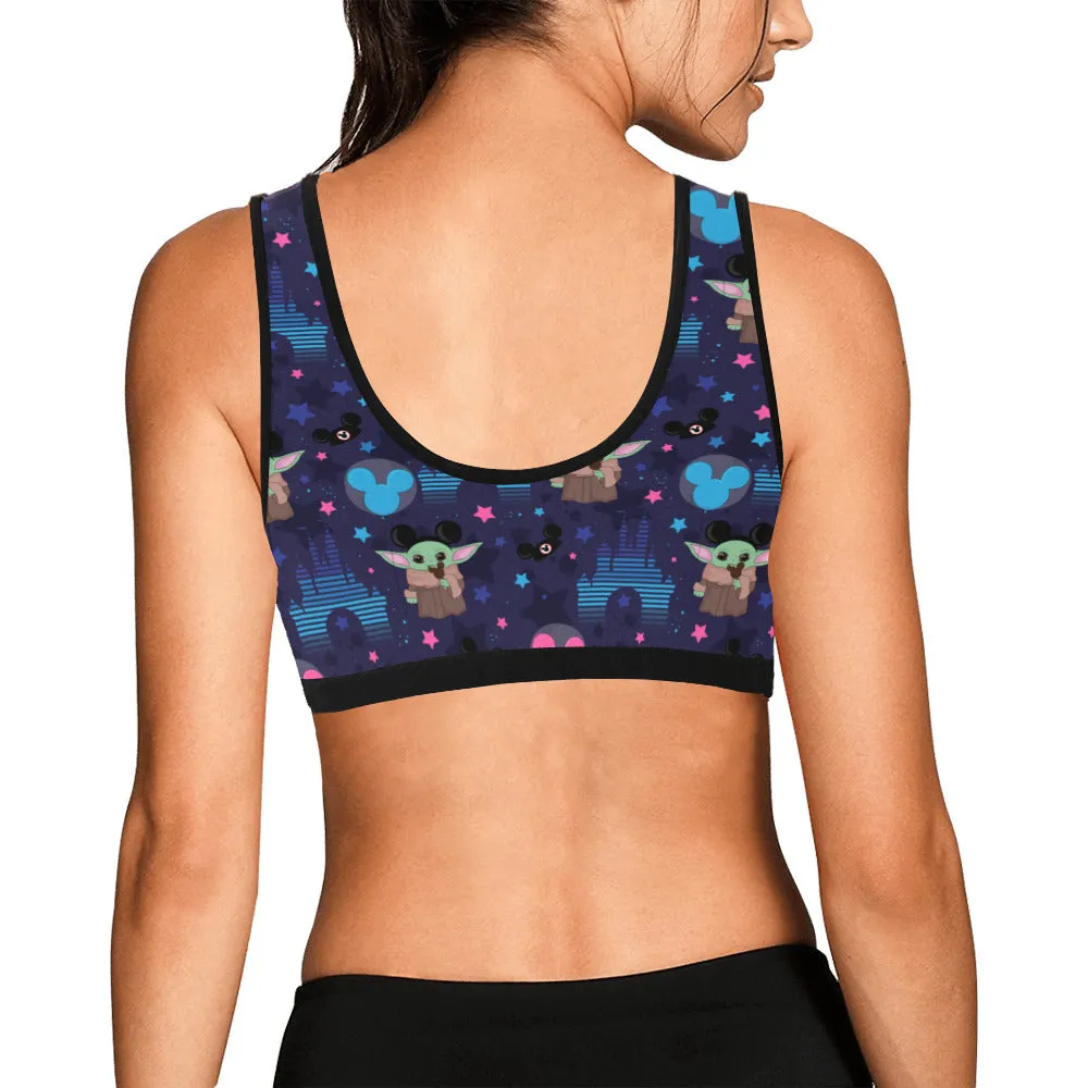 Star Wars Baby Yoda Castle Women's Athletic Sports Bra