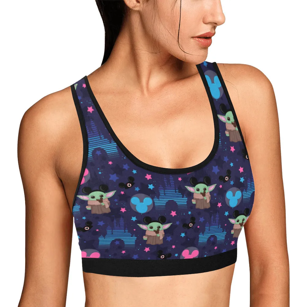 Star Wars Baby Yoda Castle Women's Athletic Sports Bra