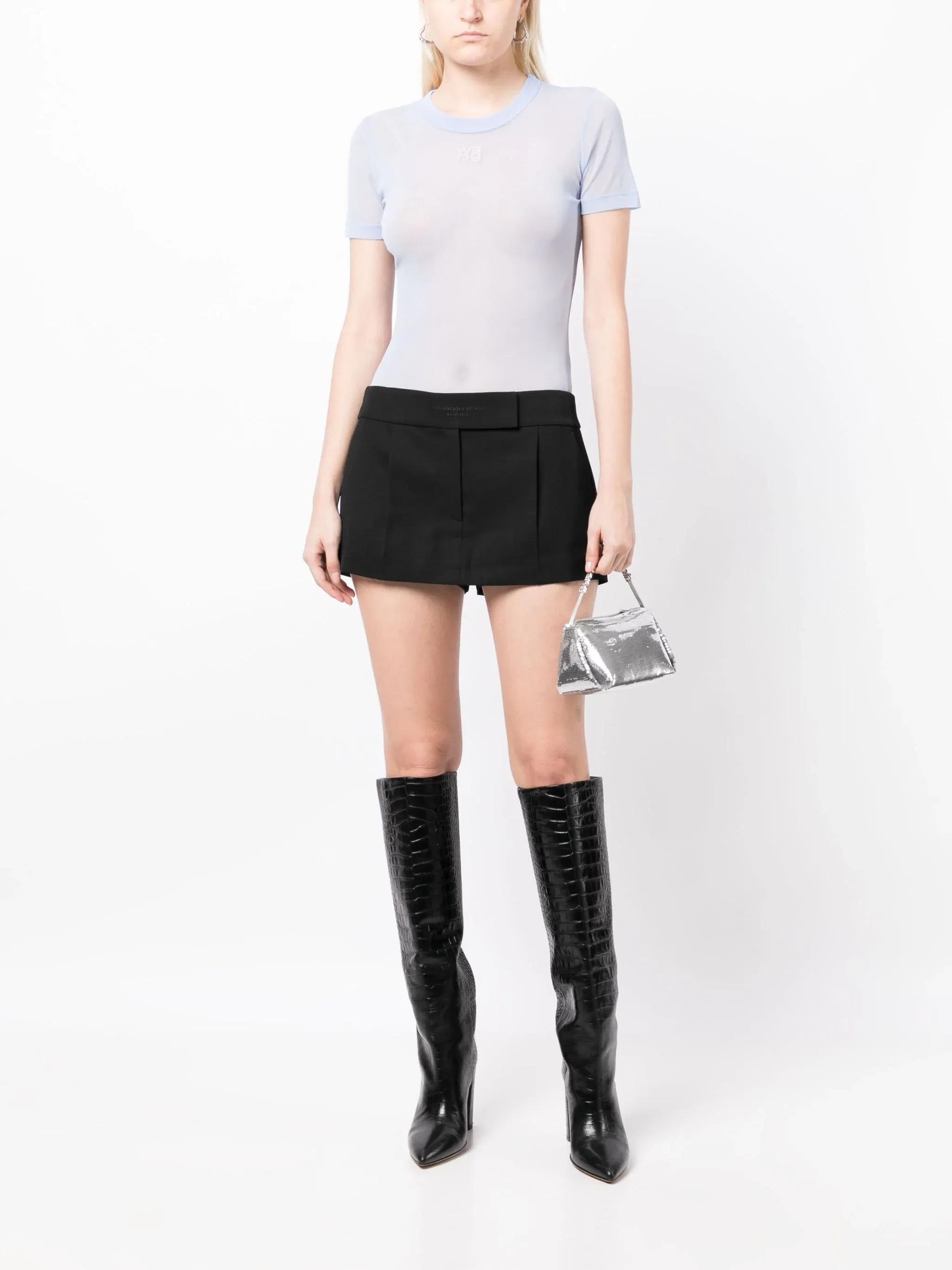 Tailored Mini Skort In Wool Tailoring