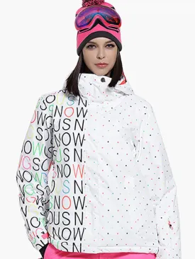 Thermal / Warm Waterproof Windproof White Women's Ski Jackets