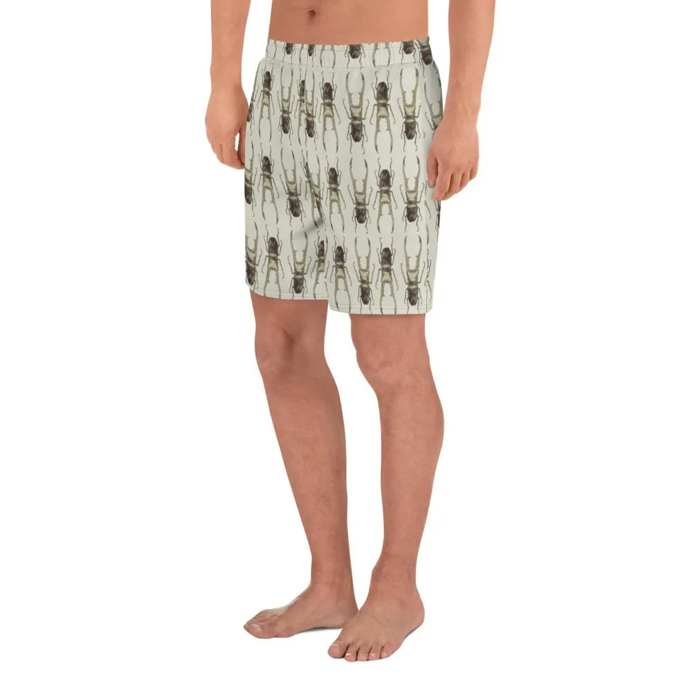 Twin Stag Beetles by Robert Bowen Men's Athletic Long Shorts