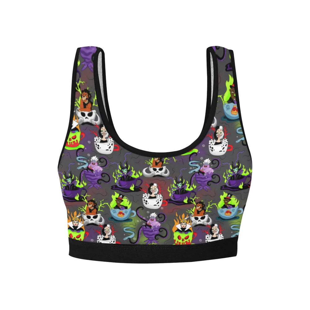 Villain Tea Cups Women's Athletic Sports Bra