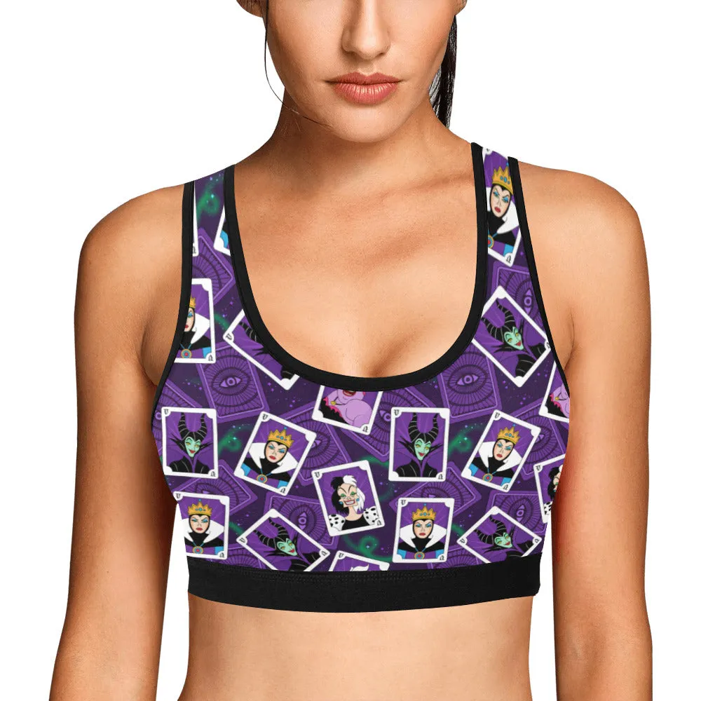 Villains Cards Women's Athletic Sports Bra