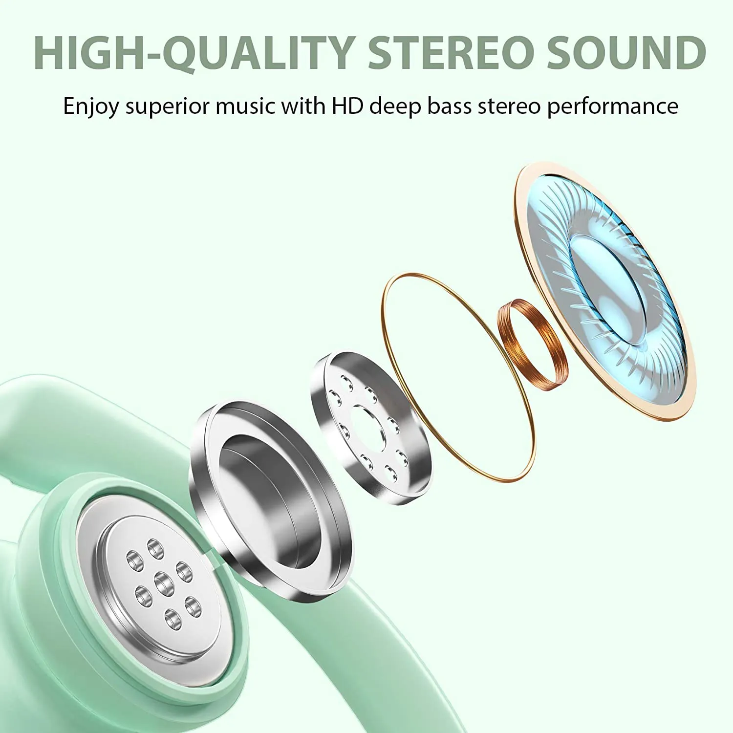 Wireless Earbuds Occiam Bluetooth Headphones 48H Play Back Earphones in Ear Waterproof with Microphone LED Display for Sports Running Workout