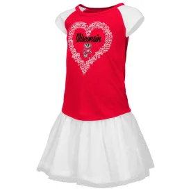 Wisconsin Badgers Colosseum TODDLER Girls Red Heart T-Shirt & Tutu Outfit Set