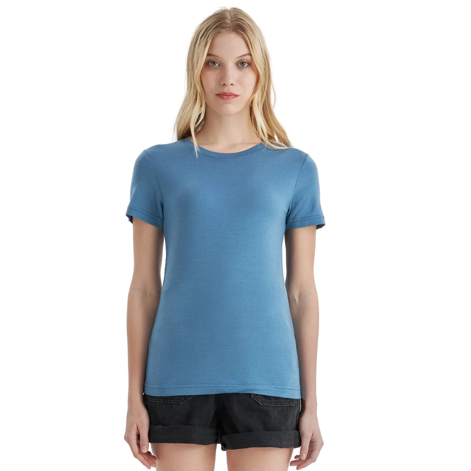 Women's Merino 170g Classic Short Sleeve T-Shirt Lake Blue