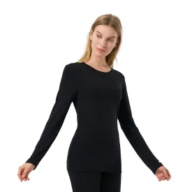 Women's Merino 250g Long Sleeve Crewe Thermal Top Black